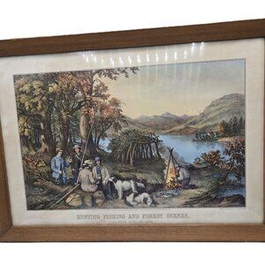 HUNTING FISHING AND FOREST SCENES by Currier & Ives